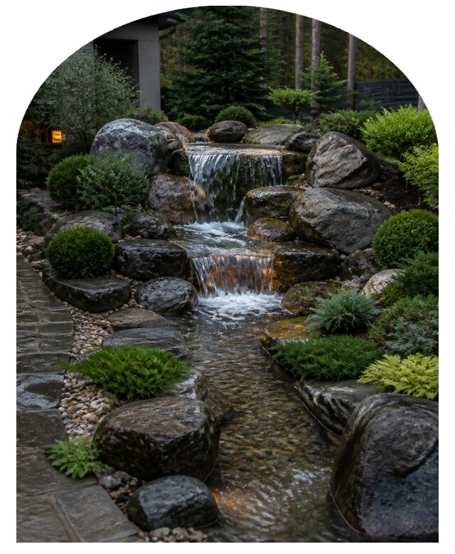 Водопад на участке в Усинске по цене от 97261 р. | Метпроект-Снс